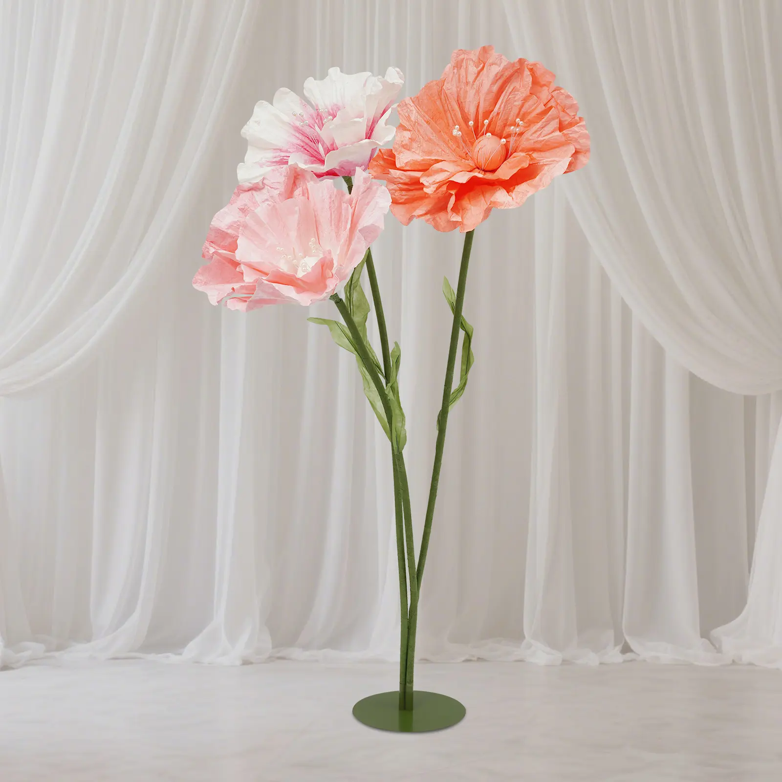 140cm Large Crepe Paper Flower Decor for Wedding Party Stage Window Display Use