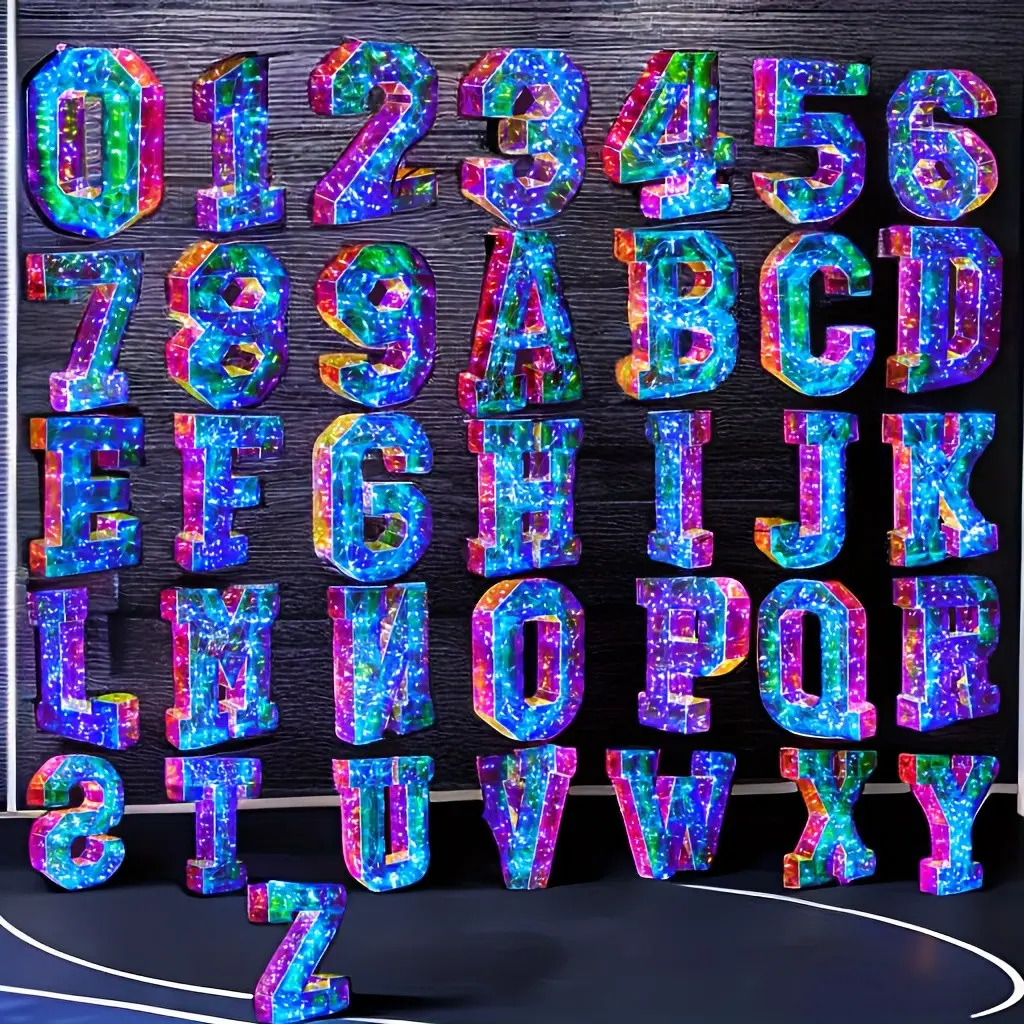 1pc LED Illuminated Letter Lights - 8.27inch Long, Colorful Alphabet Decorations for Parties, Weddings, Birthdays, and Festivals, USB Powered, Indoor/Outdoor Use, Party Decoration Lights | Vibrant Letter Design | Durable Plastic Lights, LED Lights fo
