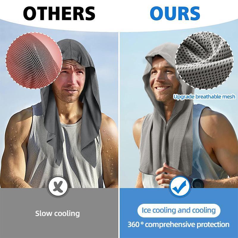 Cooling Hoodie Towel, 5 Counts Quick Drying Cooling Towel, Suitable for Sport Camping Workout Cycling Golf Running Hiking & Fishing