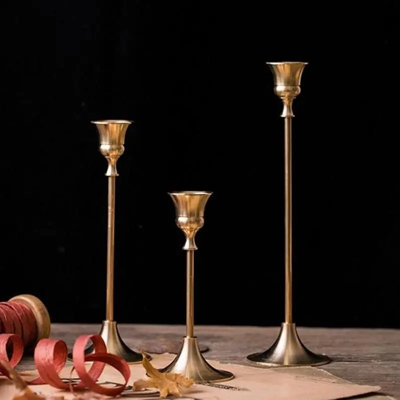 Vintage Candlestick Set for Romantic Christmas Dinner Decorations, Perfect Gift for Coffee Shop Ambiance Enhancement