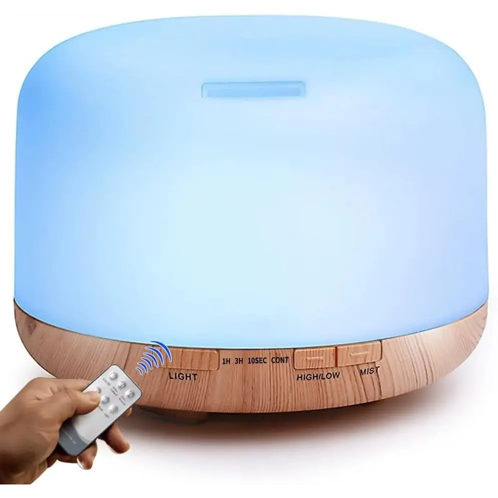 500ml Ultrasonic Cool Mist Humidifier Aroma Essential Oil Diffuser for Home - 7 Color Changing LED Lights, Remote Control, Ideal Gift for Parents Lovers