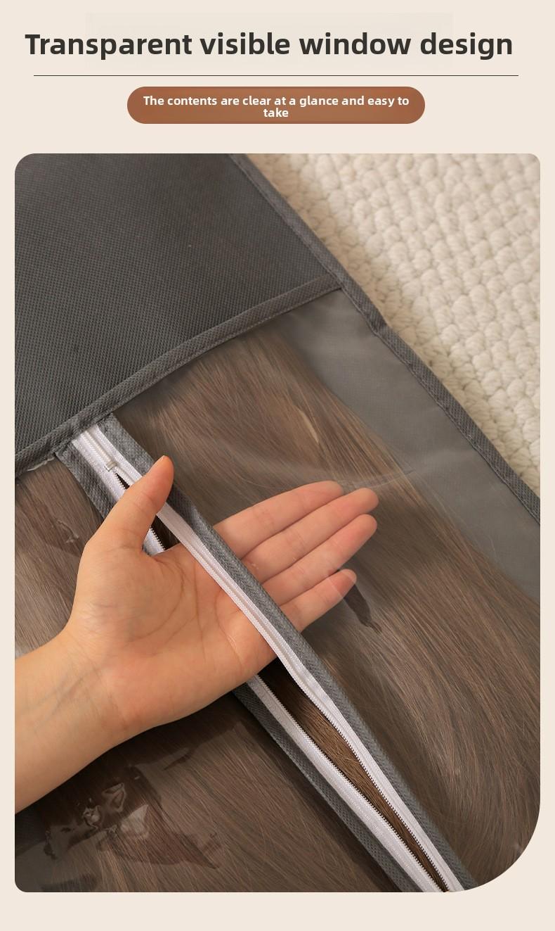 Portable Waterproof Wig Storage Bag Travel Friendly Dustproof Cosplay Hair Display Case with Clear Window