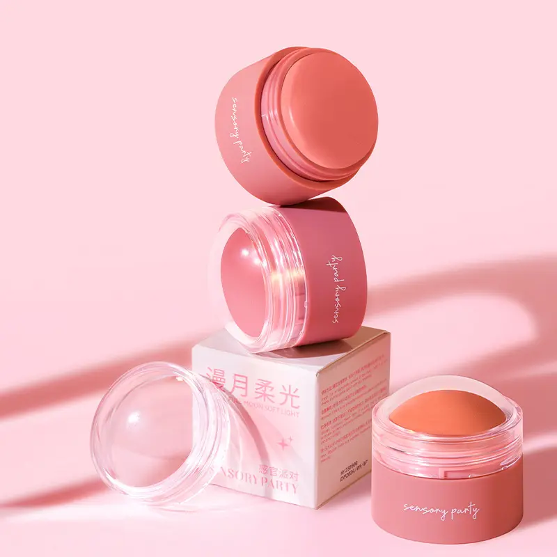 Sensory Party Soft Glow Cream Blush for Young Girls, Single Color Palette, Peach Orange Blush, Nude Makeup