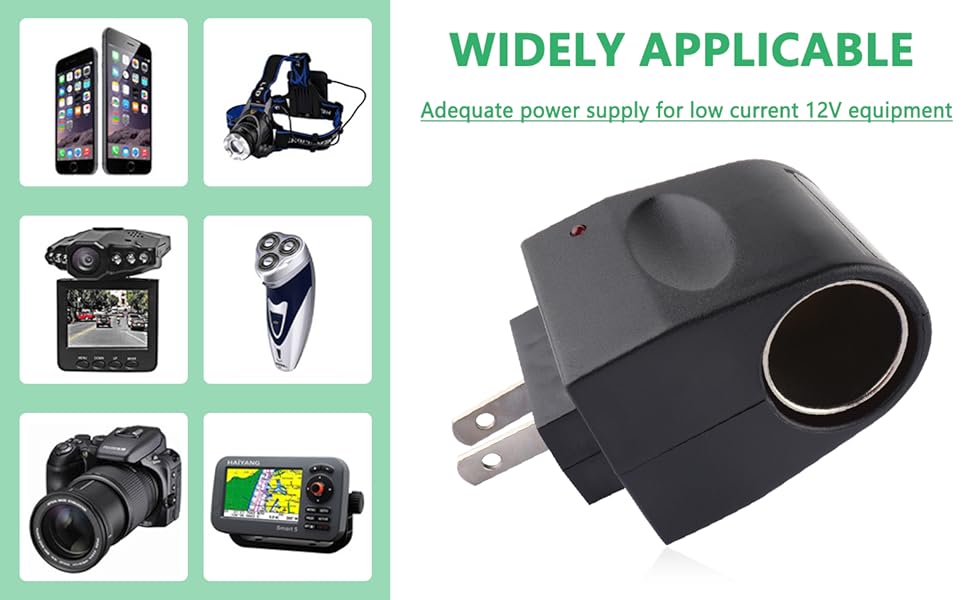 how to convert cigarette lighter to power outlet Car Cigarette Lighter to Wall Outlet Adapter - Universal AC to DC Converter  - DC12V 500mA Cigarette Lighter Socket Adapter - Standard Power Inverters  for Vehicles