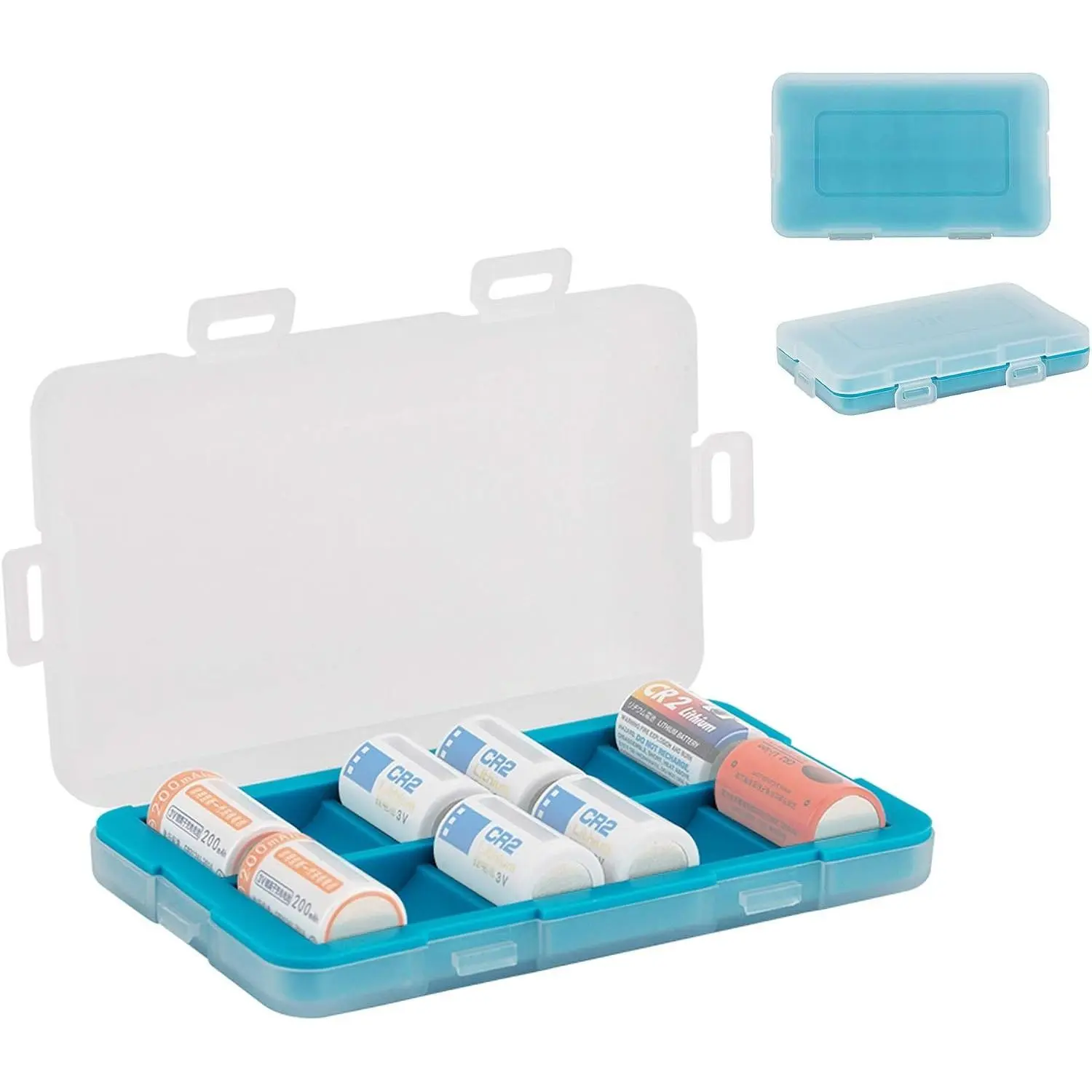 12 Slots CR2  Case, CR2  Holder CR15H270  Storage, Shockproof & Water-Resistant  Case, PP Shell Ultra-Slim Easy to Carry
