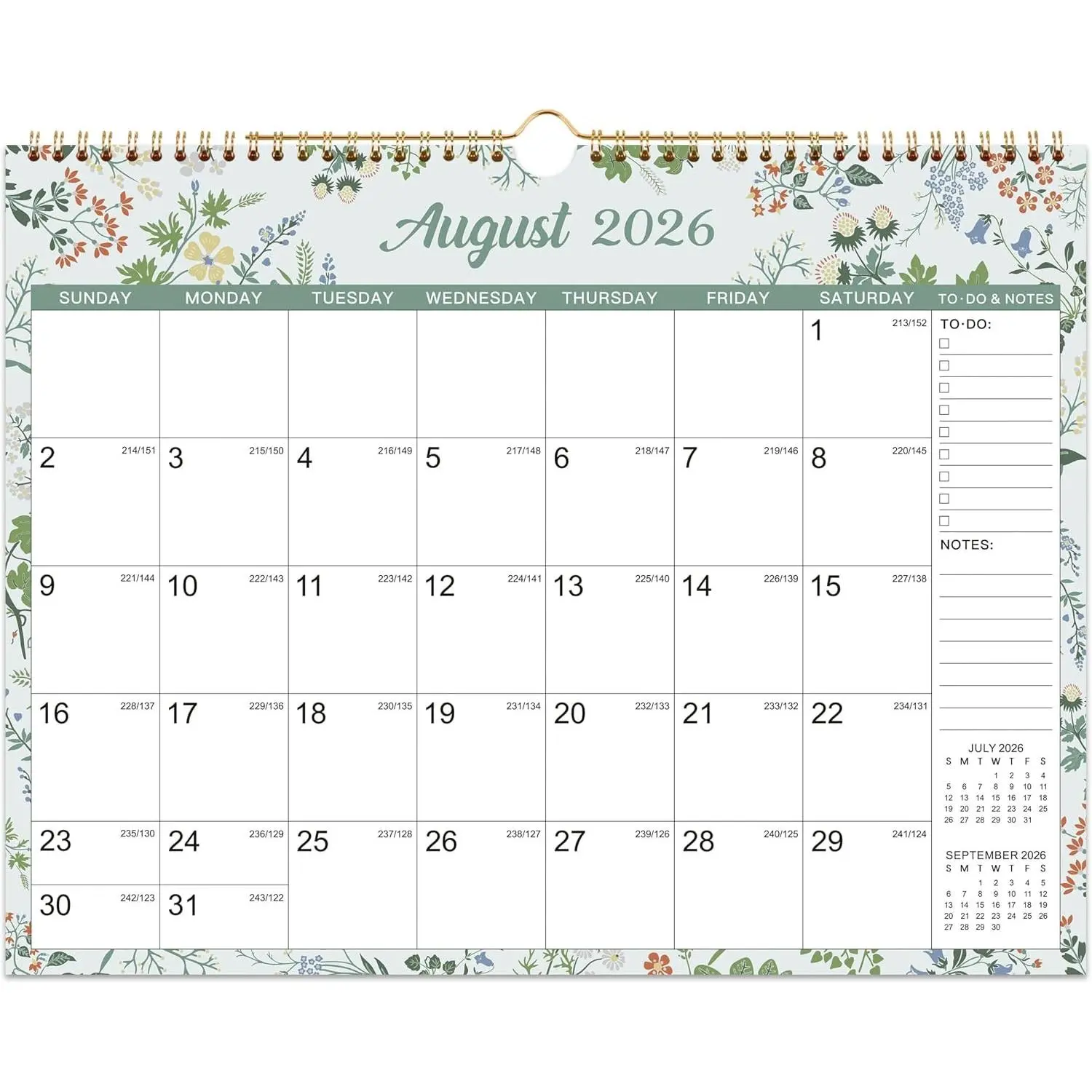 2026-2027 Wall Calendar 18 Month, Jul 2026 - Dec 2027, 14.8" x 11.57", Twin-Wire Binding, Julian Dates, Large Block, Notes & To-Do List, Thick Paper, Perfect for Planning