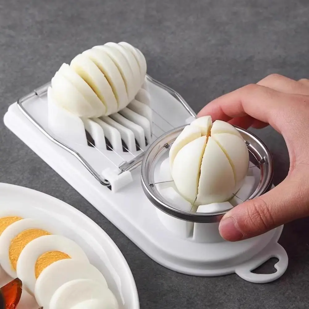 2-In-1 Double Ended Egg Slicer, 19.7*8.8cm Food Grade Stainless Steel Egg Cutter, Sharp Durable Kitchen Gadget for Food Prep, Slicing & Wedging