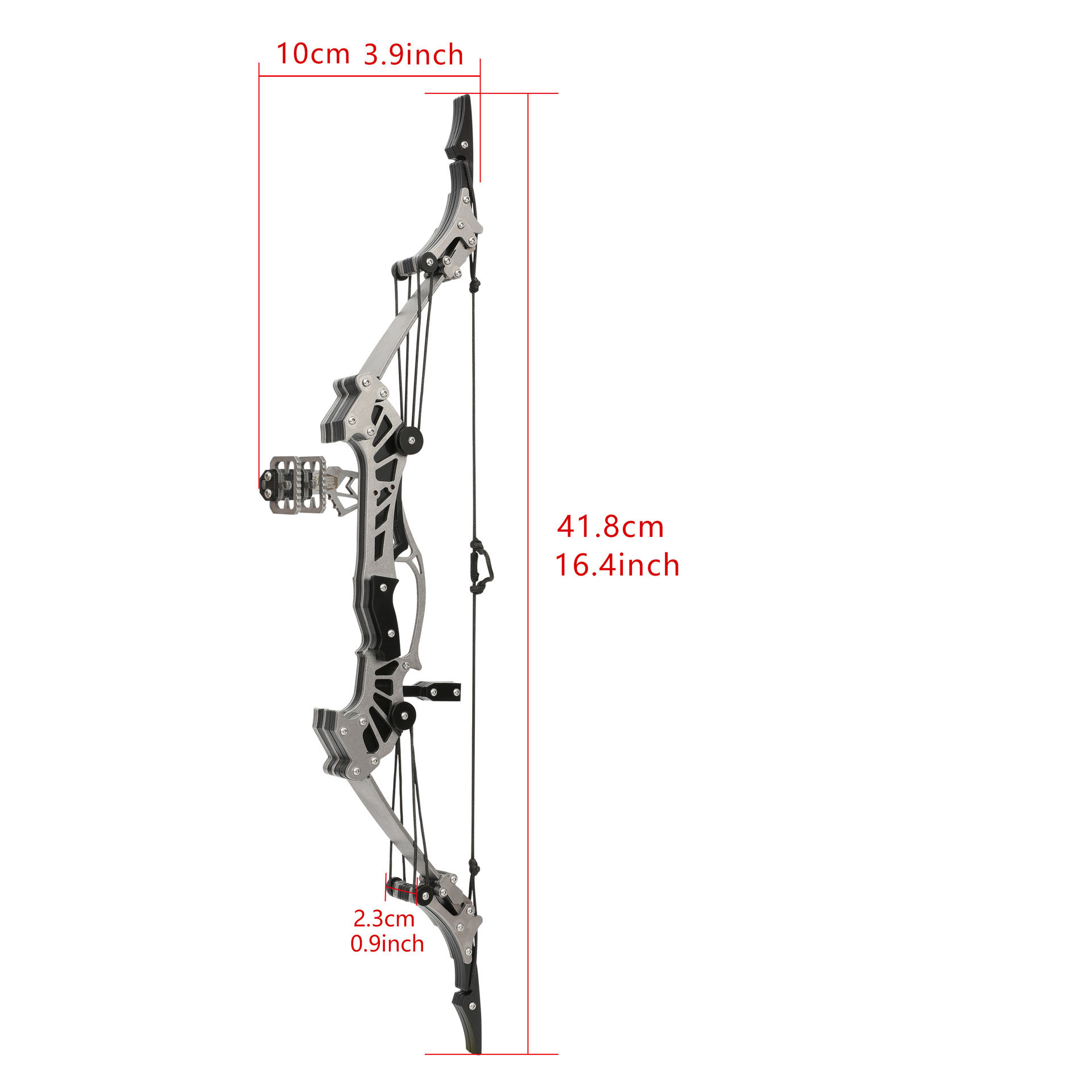 16.4inch Stainless steel mini bow and arrow, compound bow, practice, leisure decompression entertainment sports, holiday gift archery