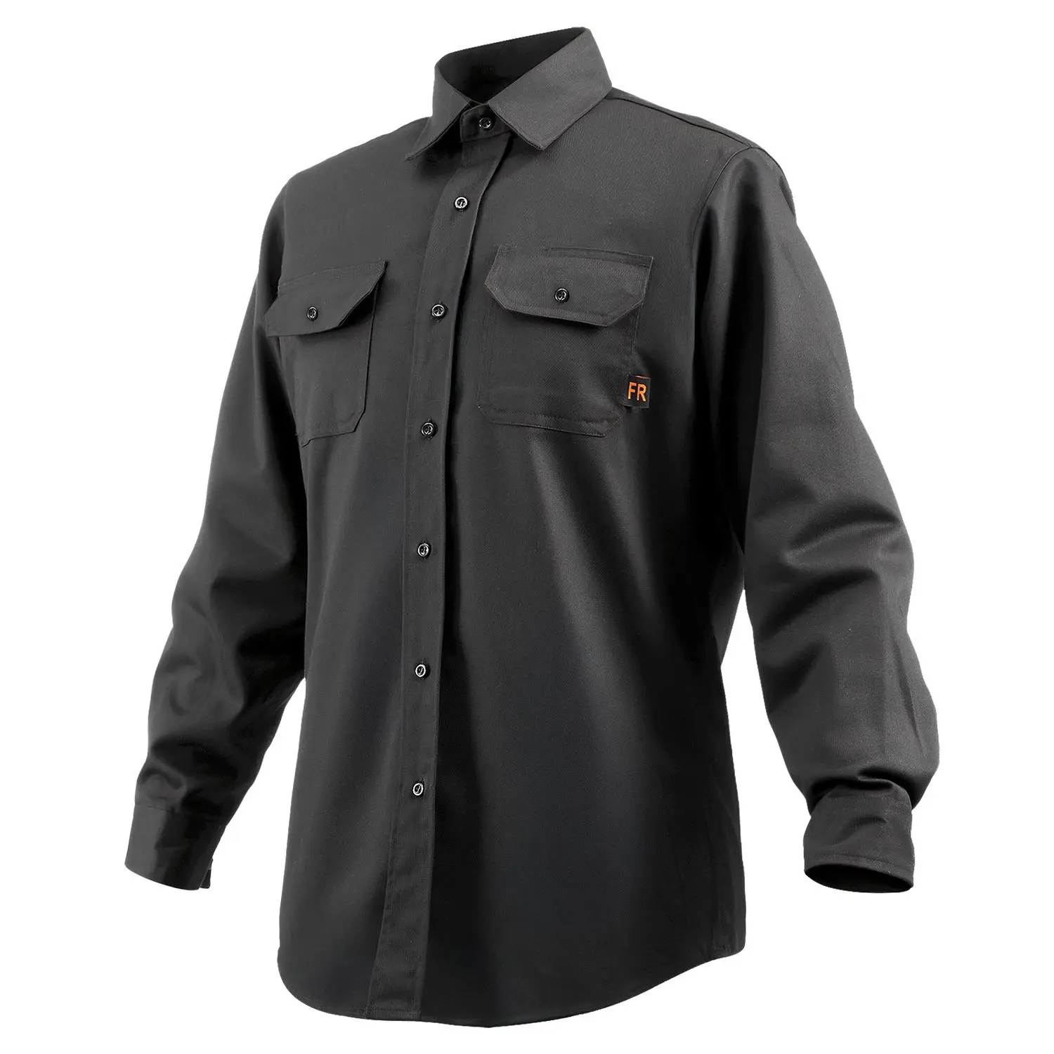 VEVOR Men's Flame Resistant Welding Workwear Shirt, 7oz Button Front Cotton Menswear, Machine Washable Heat-Resistant, Meets ATPV 9.2 Cal/cm Arc Rating - L Size