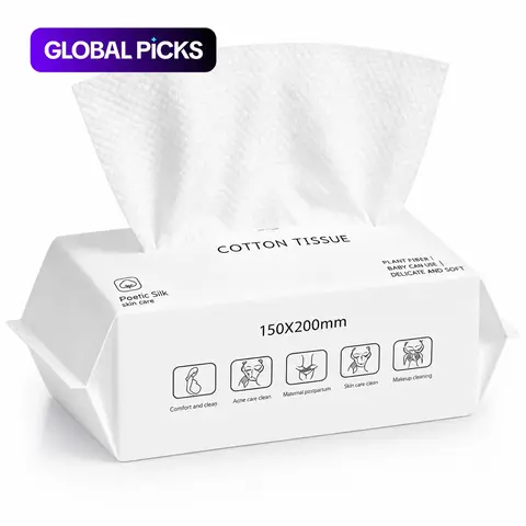 Disposable Face Towels, 1/2/4/10Packs Dry & Wet Use Plant Facial Cleansing Towels, Double-sided Design Makeup Removal Wipes #GLOBAL PICKS
