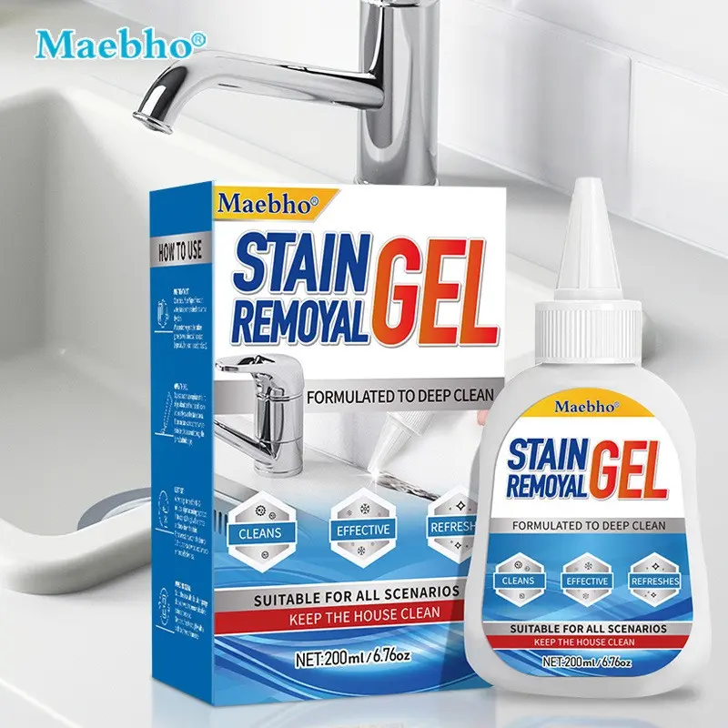 Mold Stain Remover Gel Cleaner Heavy Duty Stain Cleaner for Front Loader Washing Machine Seal, Bathroom Grout, Tile Grout Cleaner, Shower, Caulk, Mildew Stain Remover - Front Load Washer Cleaning Solution
