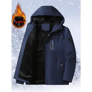 18ACTIVEKITMen's warm and cozy winter jacket, fully zippered closure, hooded windbreaker, machine washable cold weather outdoor clothing, suitable for skiing, snowboarding, hiking windproof jacket