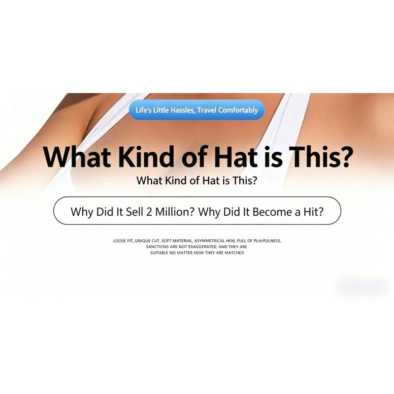 Women's Wide-Brim Sun Hat, Casual Outdoor Beach Sun Hat, Essential for Travel and Beach Parties, Spring and Summer Women's Beach Sun Hat, with Ponytail Hole Design