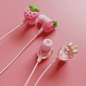 New Type-c & 3. 5mm Pink Wired Headset with Cute DIY Cartoon Jewelry,Built-in Microphone & Volume Adjustment,Smart Fully Compatible Version In-Ear Wired Headphones, Direct Plug-in Function, HD Calling, Suitable for Daily Use, Holiday And Graduation Party