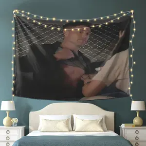 2D Flat - Horizontal Large Wall Tapestry Inspired by The Eric Winter TV Show, Featuring Iconic Character Scenes (Michael Trubner & Friends) - Made from Soft Beige-Friendly Fabric, Ideal for Decorating Bedrooms, Dorms, Or Living Rooms - a Perfect Gif