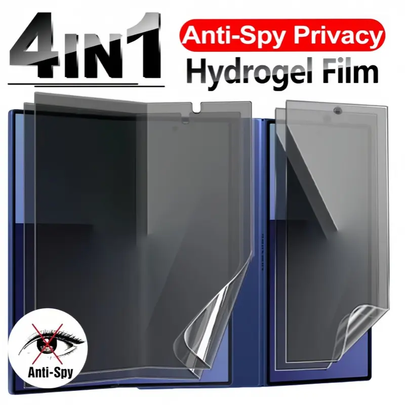 4packs Privacy Hydrogel Film for Samsung Galaxy Z Fold 8/8 Ultra, Soft Tpu Full Cover, Anti-Peeping, Anti-Scratch Screen Protector, Smartphone Screen Protector