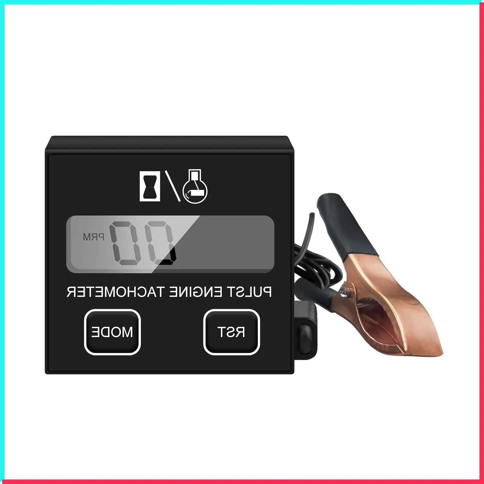Small Digital Engine Inductive Tachometer with Replaceable Battery Waterproof RPM Meter for Chainsaw Marine ATV Motorcycle UTV Engine