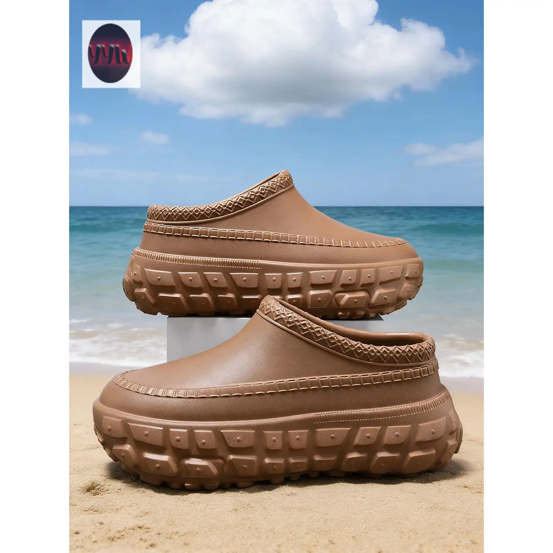 YYW1 Women's & Men's Platform Clog, Fashionable, Trendy Casual, Flatform Waterproof EVA Mules with Non-Tire Sole, Toe-On Slides Outdoor Work & Casual, Thick Bottom Casual Shoes Clogs
