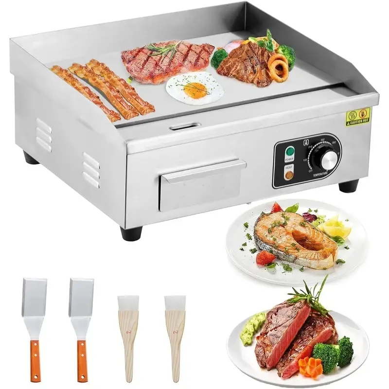 Aobtkel30 Inch Electric Griddle for Outdoor Cooking Non-Stick Grill Plate Adjustable Temperature Control 122°F-572°F High Power 3600W