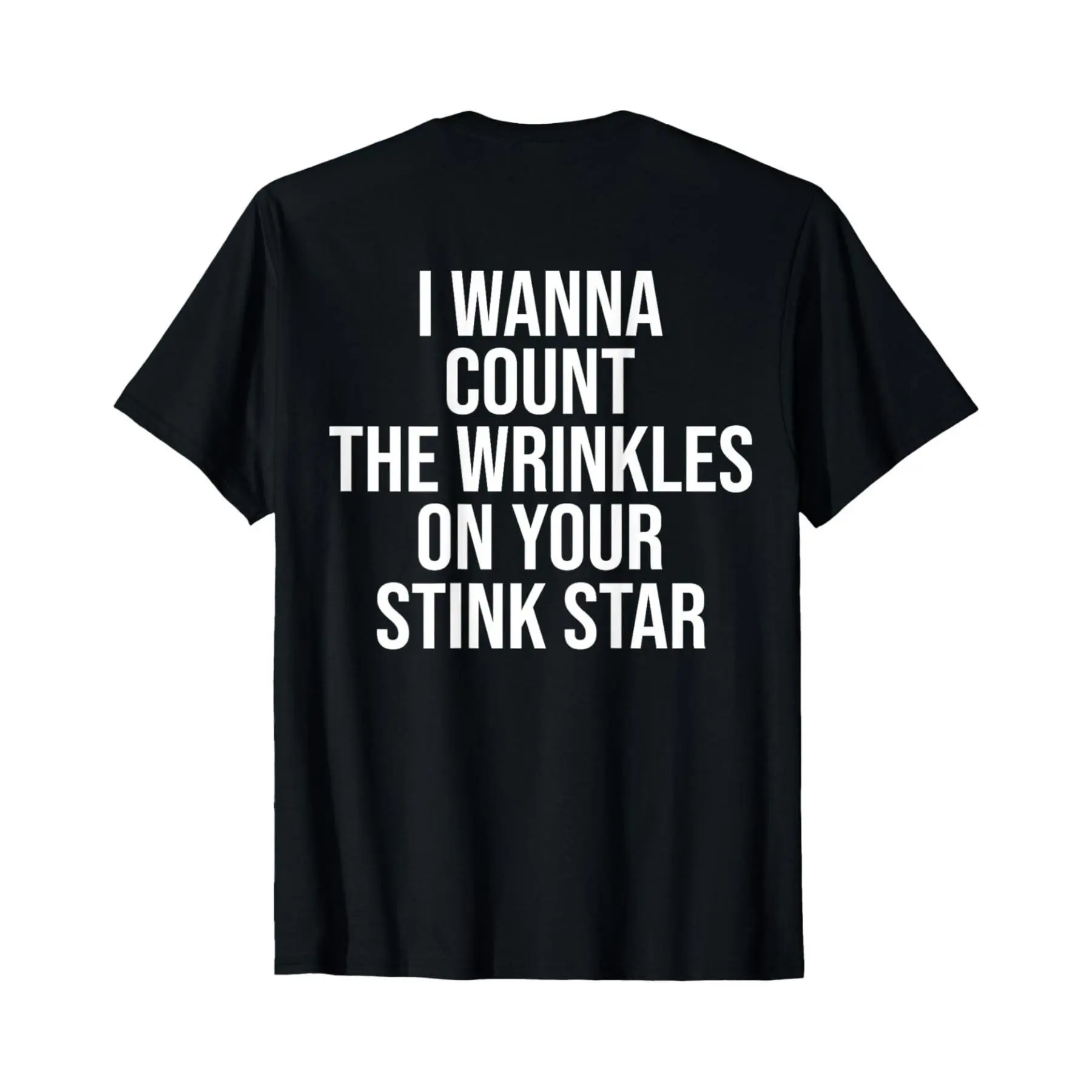 Men's Unisex Funny "Stink Star" Quote Short-Sleeve Round Neck Relaxed Fit T-Shirt with Back Print, Casual Top, Tshirt, Classic, Shortsleeve