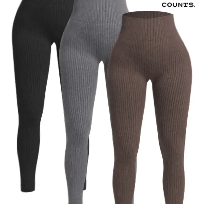 3pcs Women's Seamless Soft Yoga Pants, High Waisted Ribbed Fitness Leggings, Gym Yoga Clothing, Running, Gym Use, Comfortable Sportswear, Gym Activewear, Fitness Training Tights, Knitted Sports Pants, Female Gym Clothes, Gym Workout Sportswear