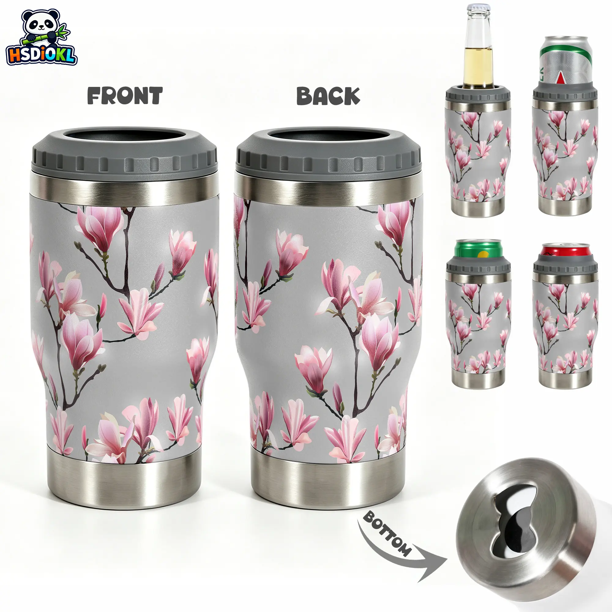 1 pc, 2-in-1 Vacuum Insulated Can Cooler with Bottle Opener, Stainless Steel Beer Can Insulator, Multi-functional Drink Holder for BBQ, Beach, Camping, Tailgate & Road Trip, Ideal Beer Gifts, Thermal Insulated Container