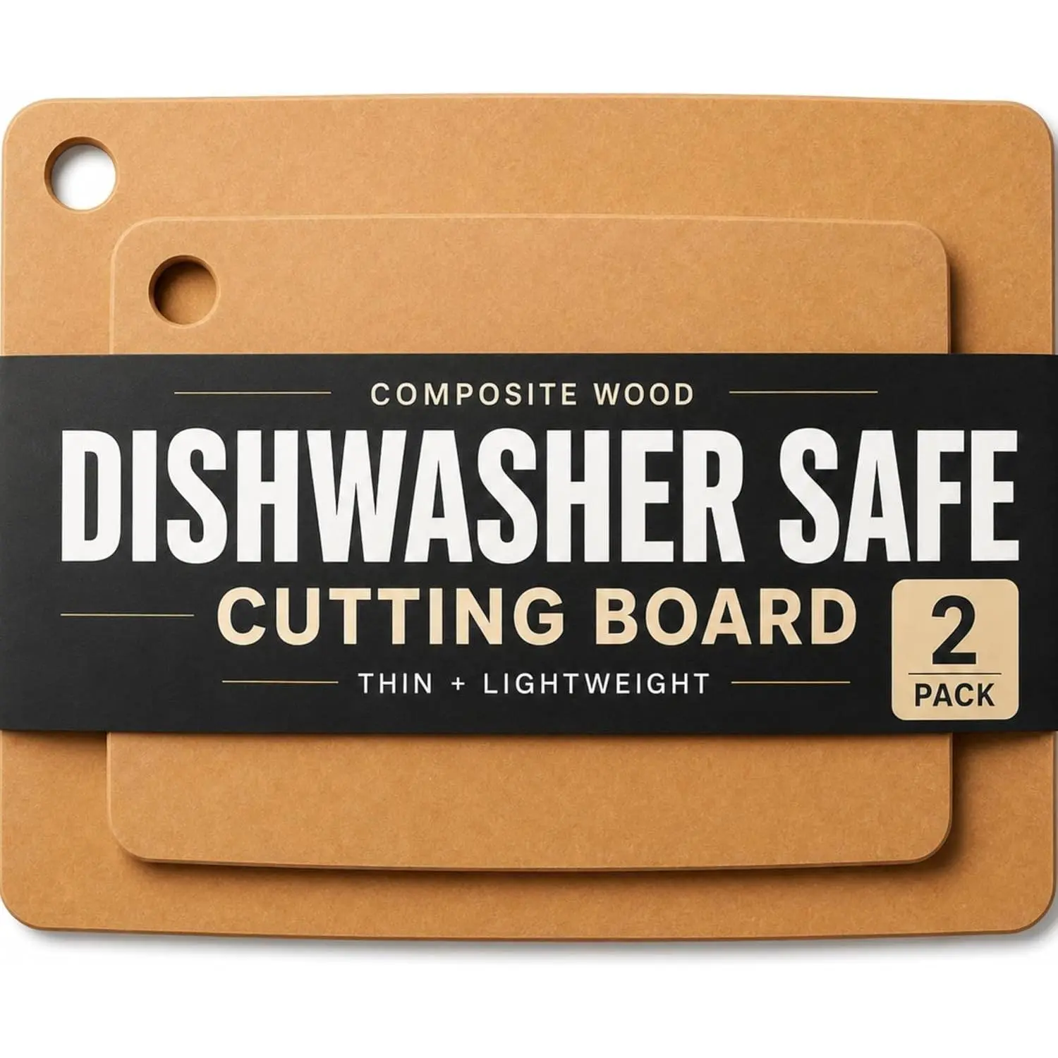 Dishwasher Safe Cutting Boards for Kitchen - Composite Wood Cutting Board Set, Wood Fiber Chopping Boards, Thin Plastic Free, BPA Free Heat Resistant - 2 Sizes, Large 14.5" x 11.25" Medium 11.5" x 9"