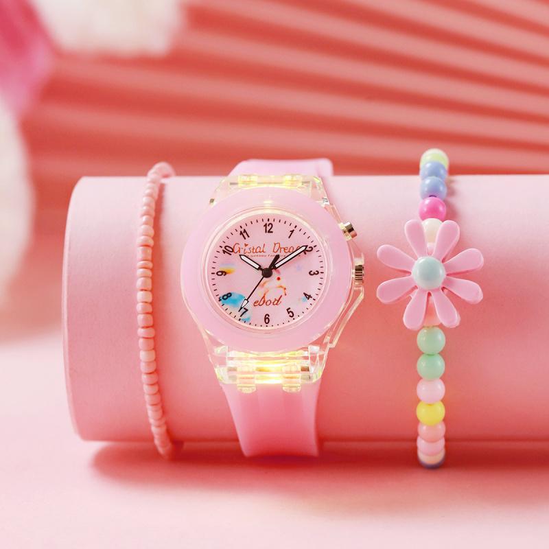 2026New Cute Unicorn Design Watch & Bracelet Set, Fashionable Analog Quartz Watch & Jewelry Set for Girls, Trendy All-match & Exquisite Watch Set for Birthday Gift