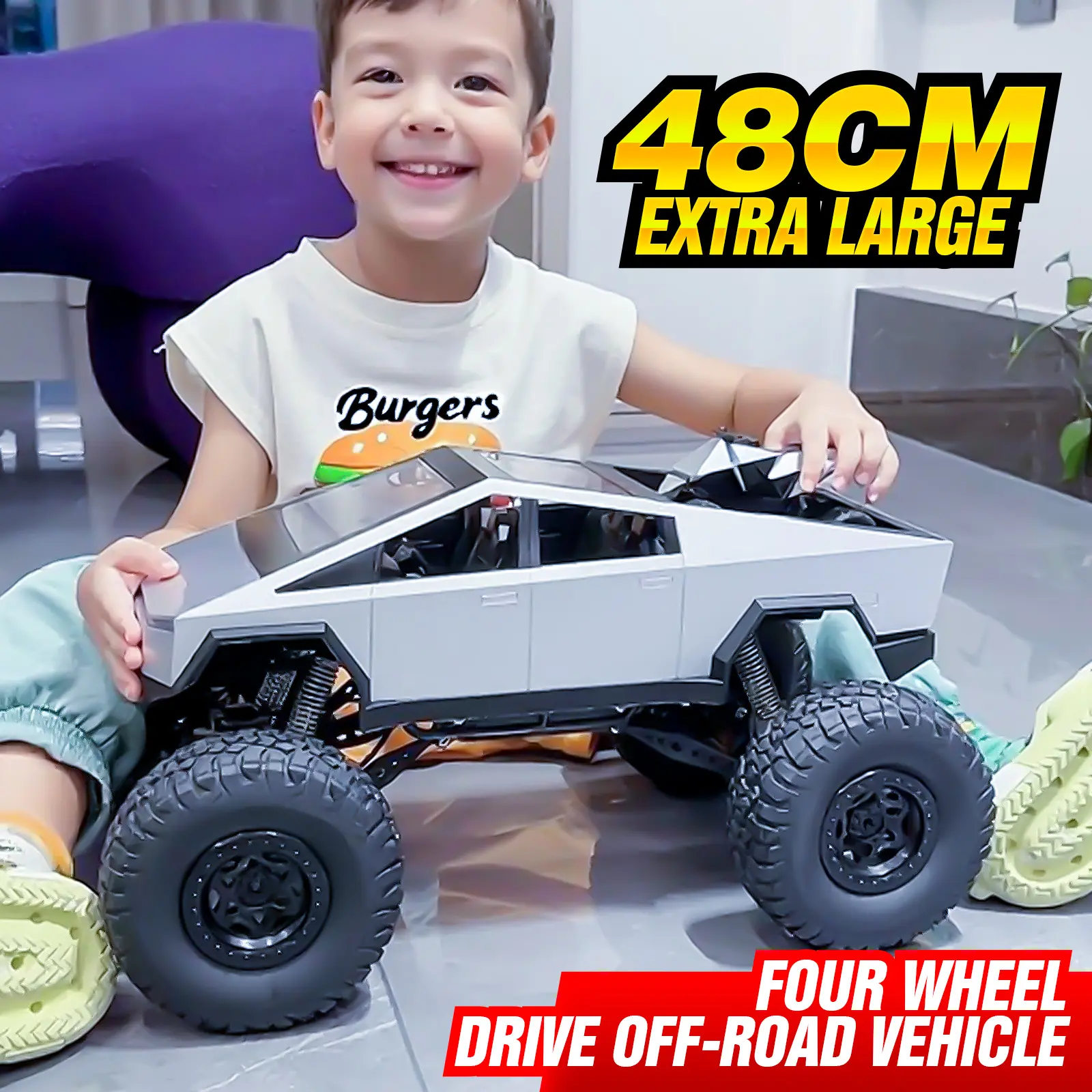 Oversized Remote Control Off-Road Car, 4-Wheel Drive High-Horsepower Climbing Toy, Outdoor Sports & Entertainment Gift for 6-12 Year Old Boys