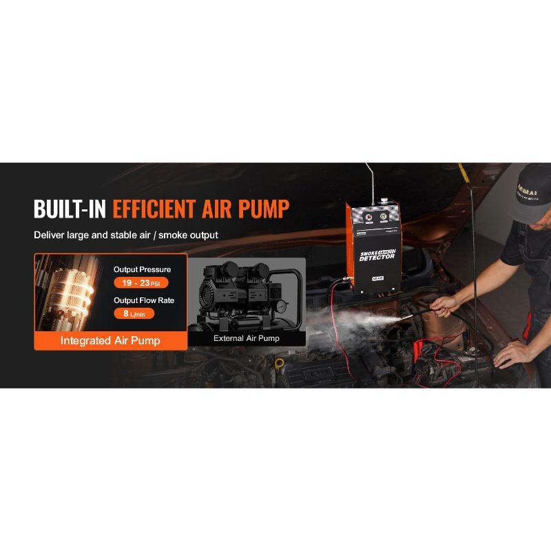 VEVOR Automotive Smoke Machine Leak Detector, EVAP Smoke Machine Leak Tester with Built-in Air Pump, Dual-Mode Vacuum Pipeline Fuel Diagnostic Detector for DC12V Cars, Motorcycles, Trucks, Boats, ATVs