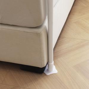 Queen Size Bed Frame with Outer, Thickened Poles & Four Corner Brackets, Compatible with/Wood Base for Bedroom (White)