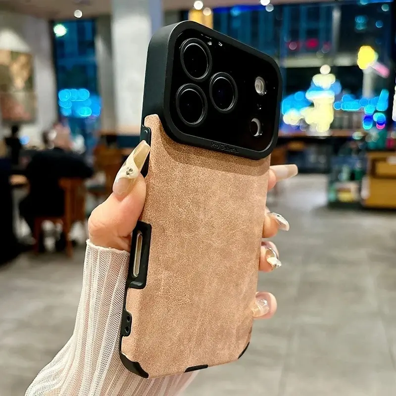 Luxury Suede Fur Leather Phone Case For iPhone 17Air 17 16 15 14 13 12 11Pro Max Plus X XR XS Full Lens Protection Bumper Soft Cover