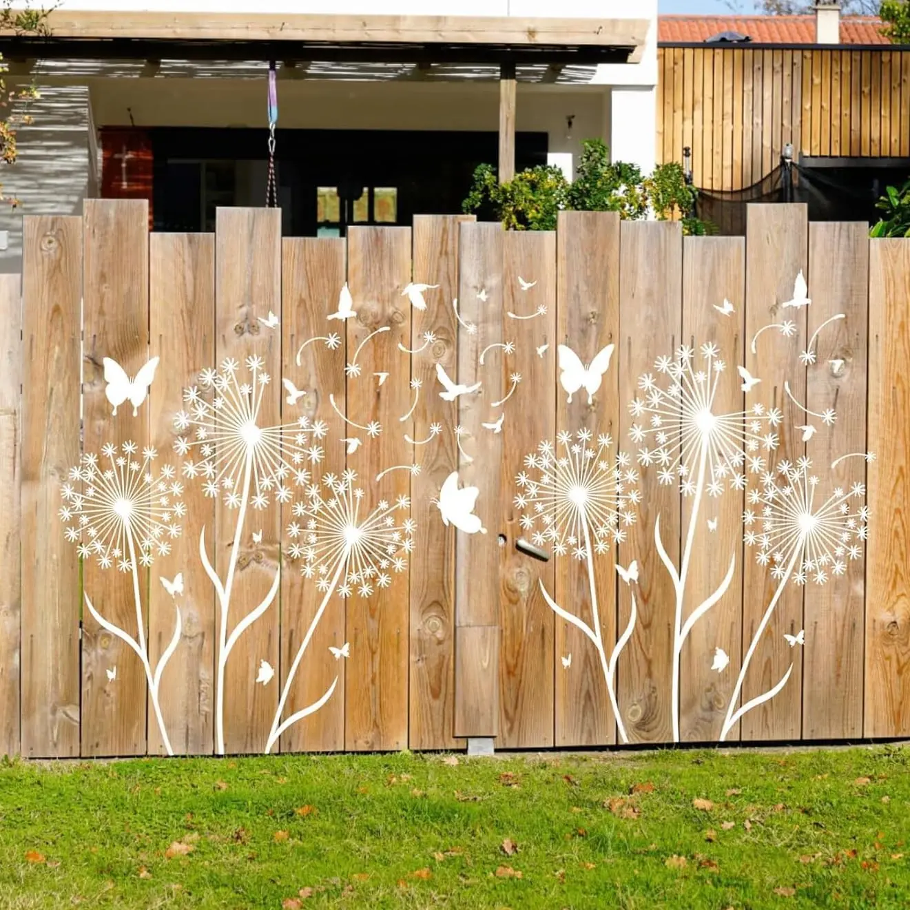 Large Flower Stencils for Painting Flower Stencils for Walls | Dandelion Buterfly Floral Stencil for Wood Fence Furniture Fabrics
