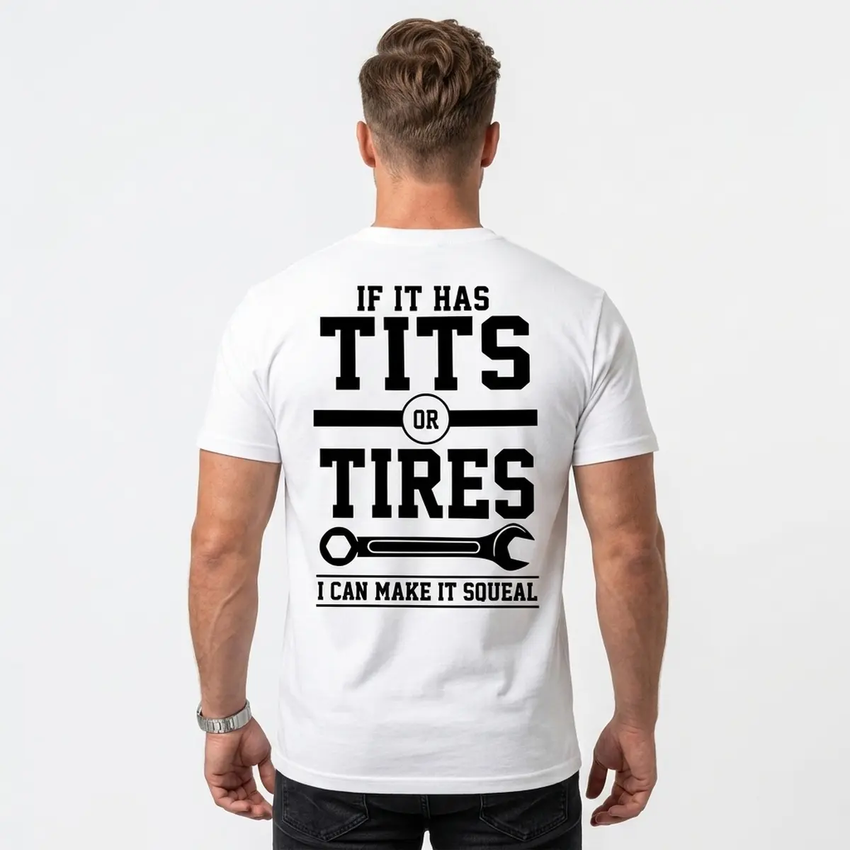 Men's Round Neck Short Sleeve T-Shirt, Fun Slogan Print T-Shirt with Auto Repair Theme, Suitable for Auto Mechanic, Casual Gift for Motorcycle Enthusiasts