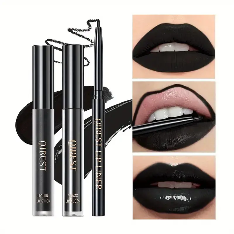 Lip Liner & Gloss Set, 3-In-1 Long-Lasting Matte Finish, Non-Staining Moisturizing Lipstick Kit, Perfect for All-Day Wear