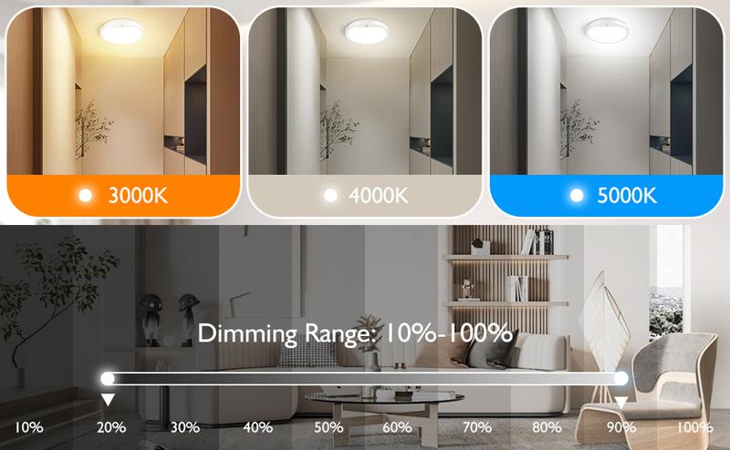 9" Battery Operated Ceiling Light, Motion Sensor Rechargeable Wireless LED Ceiling Light with Remote, Versatile Lighting Dimmable Indoor Overhead Lamp for Hallway, Living Room