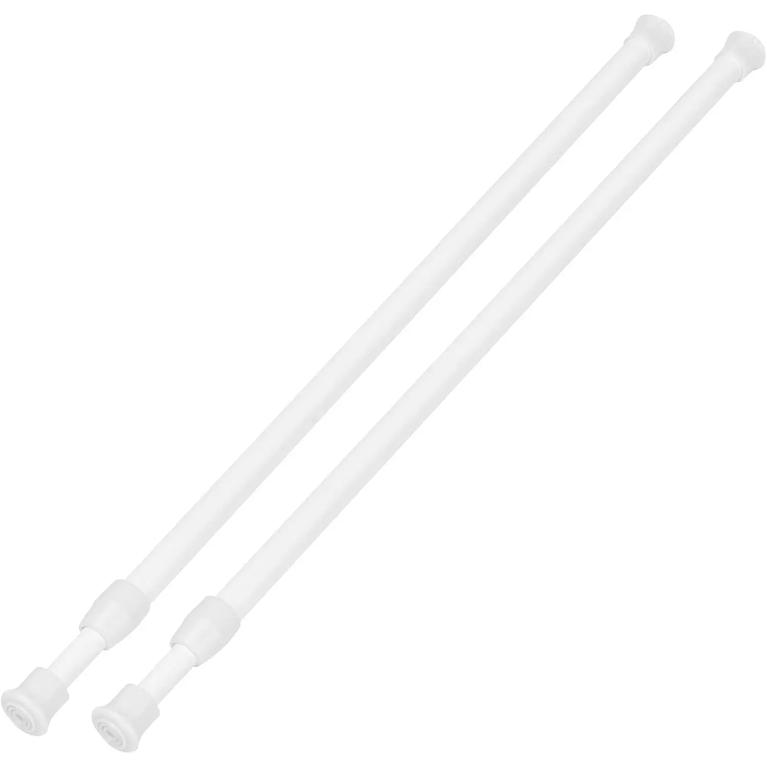 2 Pack Small Tension Curtain Rod, Short Adjustable Extendable | Spring  Rods for Windows Cabinet Blinds Closet Bedroom Kitchen Bathroom Door No Drilling, 15.7-28 Inch, White
