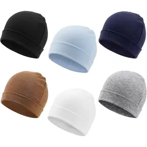 6 Pack Baby Beanie Hats Unisex Infant Toddler Cotton Beanie Newborn Hospital Hat Boys Girls 0-6 Months