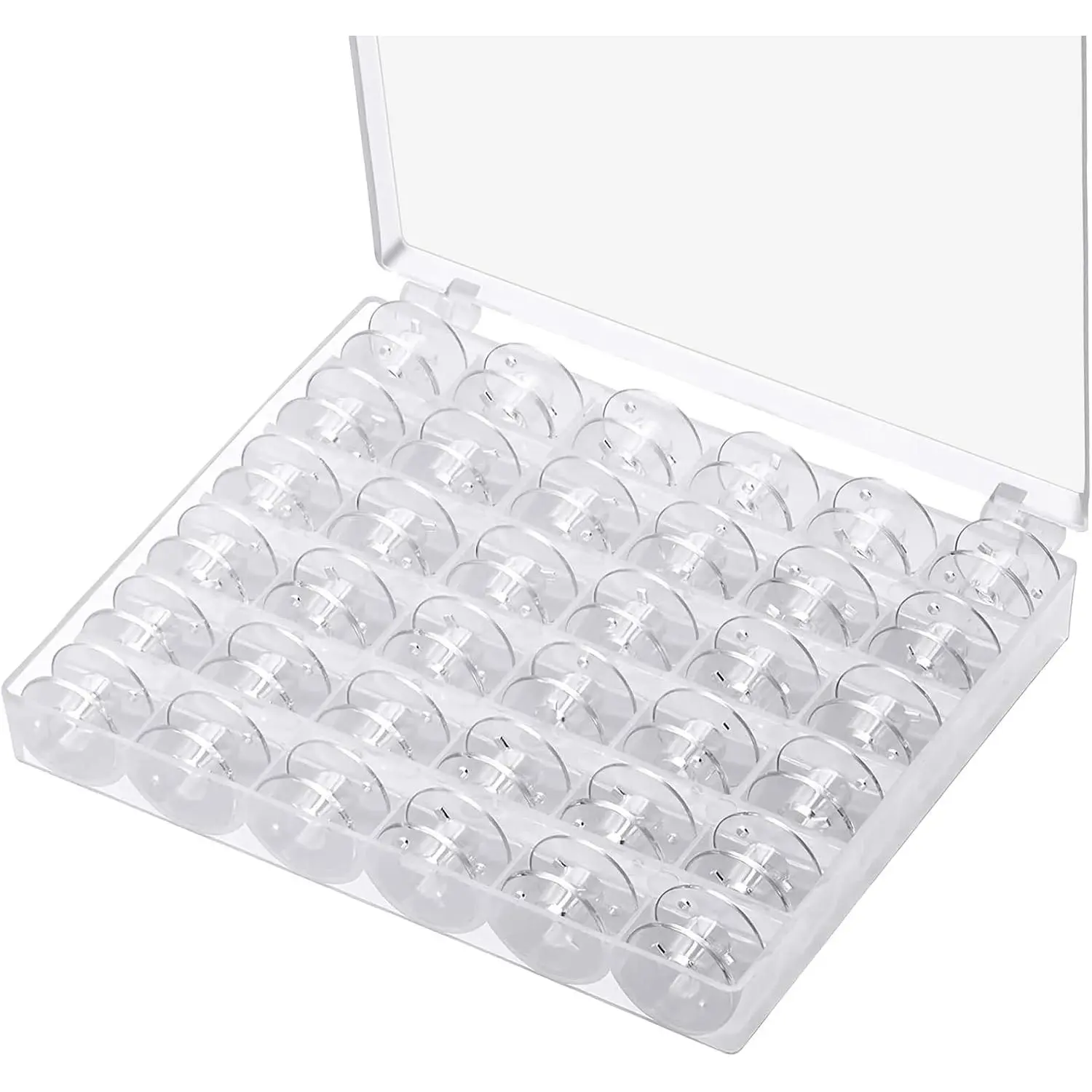 36 count Transparent Plastic Sewing Machine Bobbins,Sewing Accessories and Supplies Plastic Bobbins,Sewing Bobbins with Bobbin Case,Bobbins for Janome   Sewing Machine(Clear)