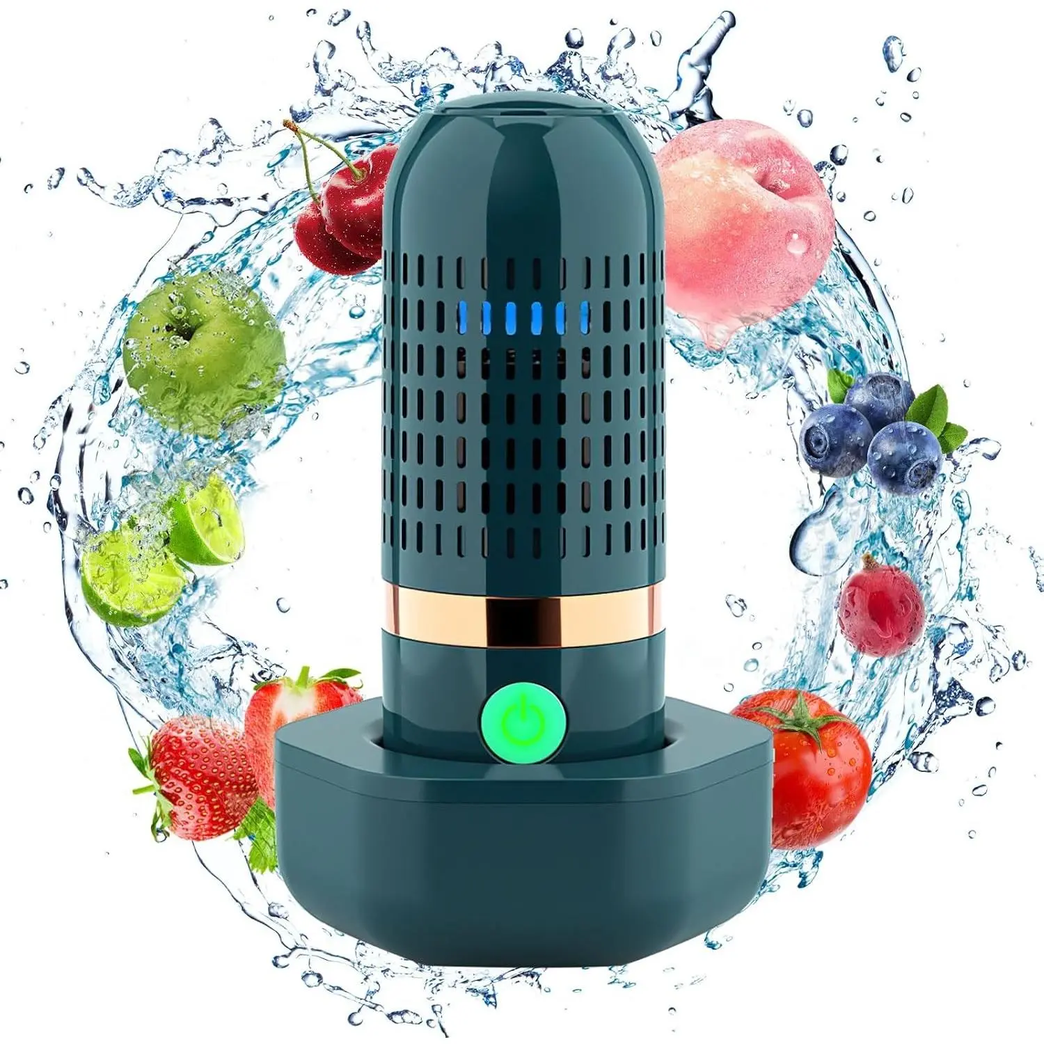 Fruit and Vegetable Washing Machine Fruit Vegetable Cleaner Device Veggie Washer, Portable USB Wireless Produce Washer Fruit Wash with OH-ion Purification Technology for Cleaning Food