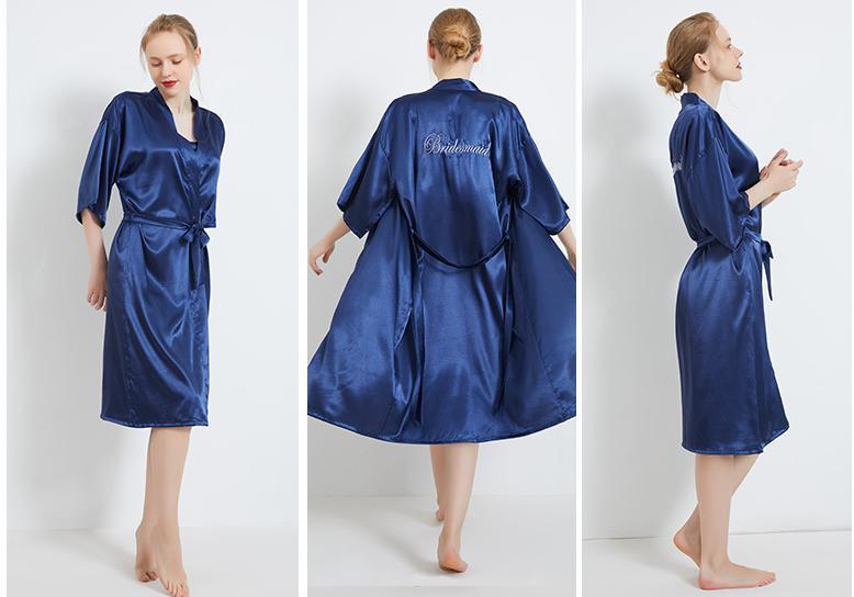 Women Kimono Bathrobe Gown Sexy Sleepwear Satin Home Clothing Intimate Lingerie Casual Bride Bridesmaid Wedding Gift Nightgown