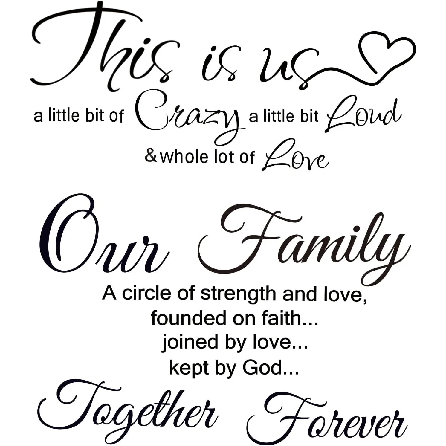 Family Quotes Wall  This is  Wall Decor Vinyl Stickers for Living Room Bedroom Inspirational Art Decorations for  Office Teen Dorm