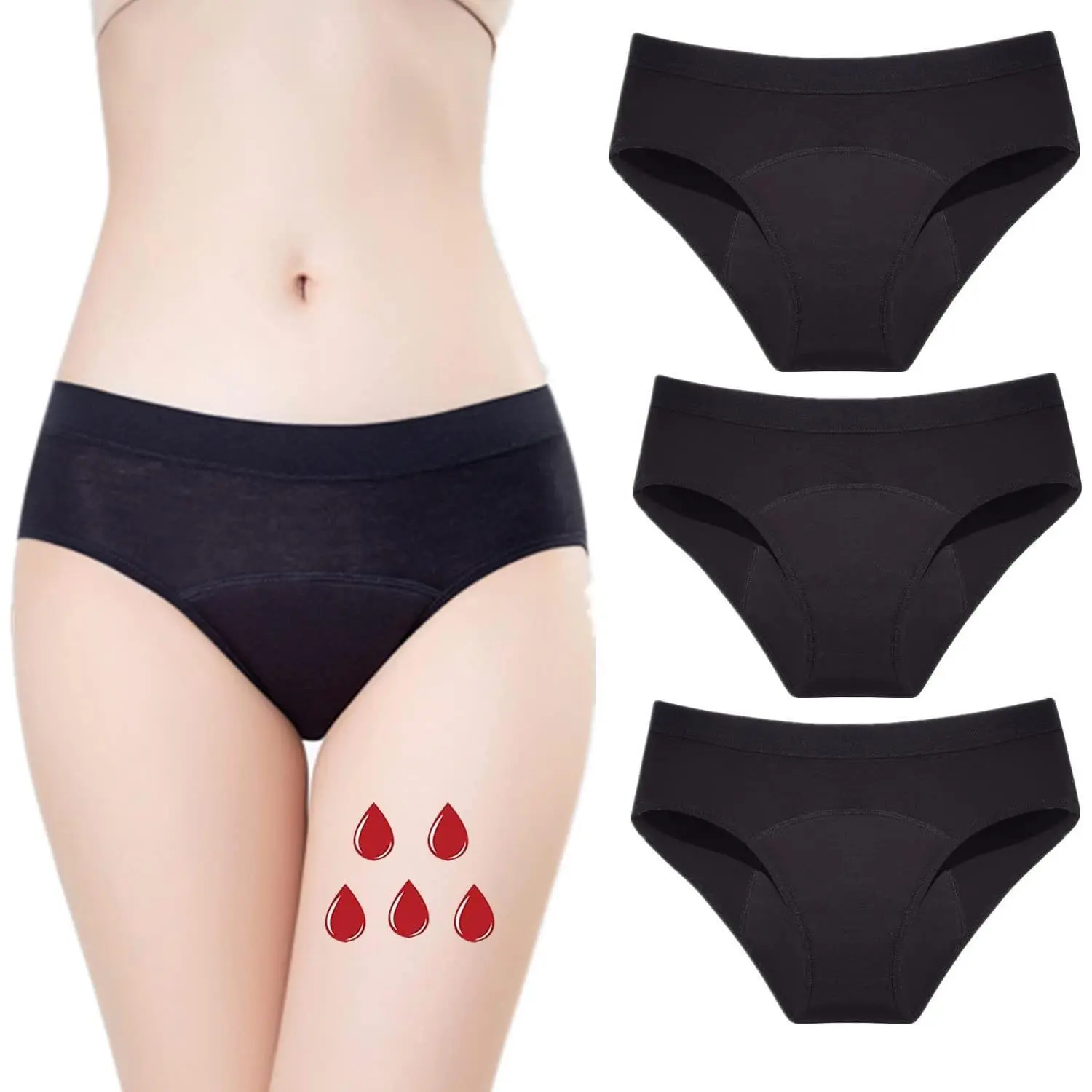 Period Underwear Heavy Flow Women 30ML Absorbent Leak Proof Panty Postpartum Pants Menstrual Panties Briefs