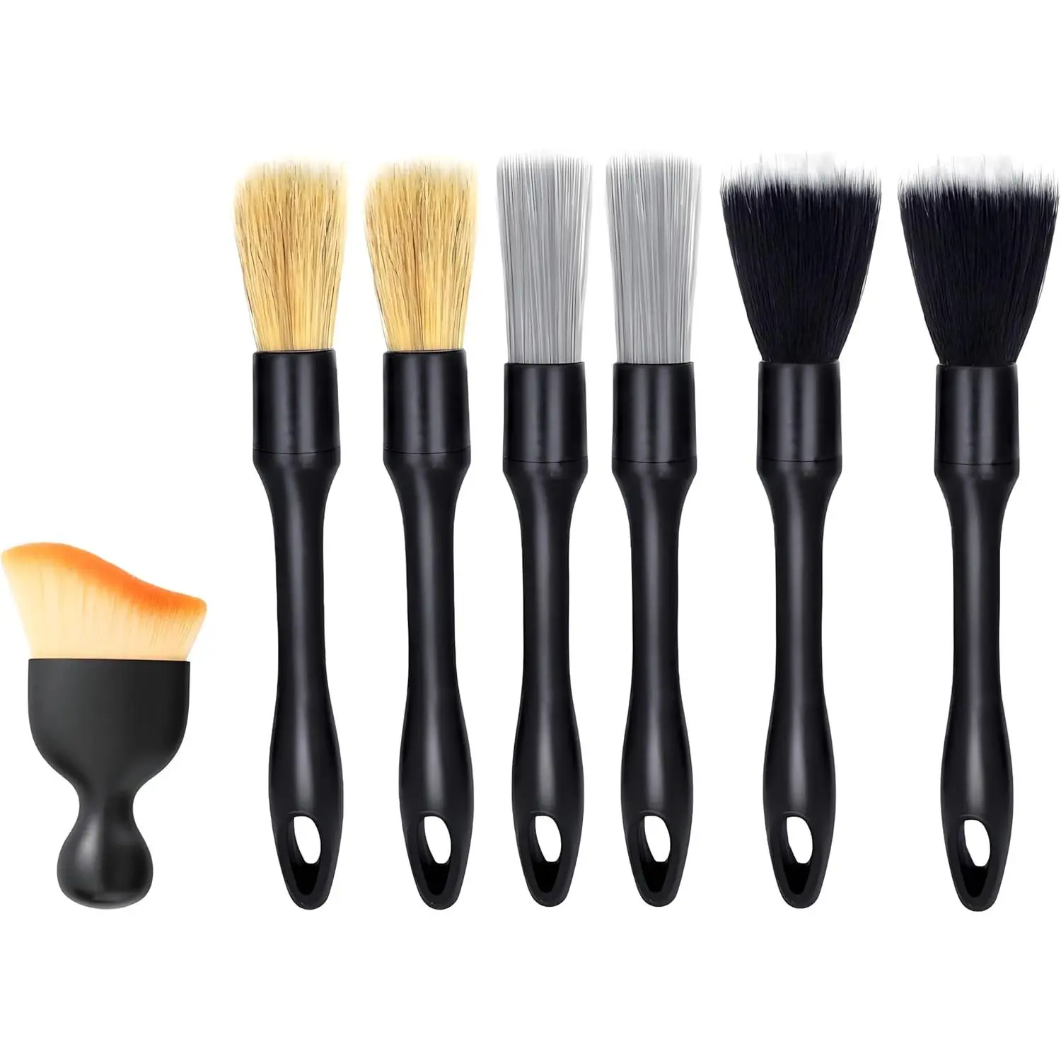 7PCS Car Detailing Brush Set - Multi-Size Soft Bristle 7pcs Kit for Cars/Motorcycles Interior/Exterior Cleaning, Including 4 Unique Sizes for Dashboard, Vents, Wheels