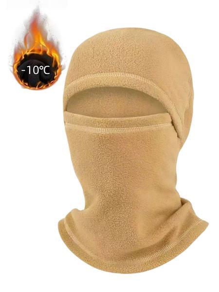 Autumn Winter Fleece Face Mask, Windproof Ski Cap and Hooded Neck Warmer for Unisex Outdoor Sports