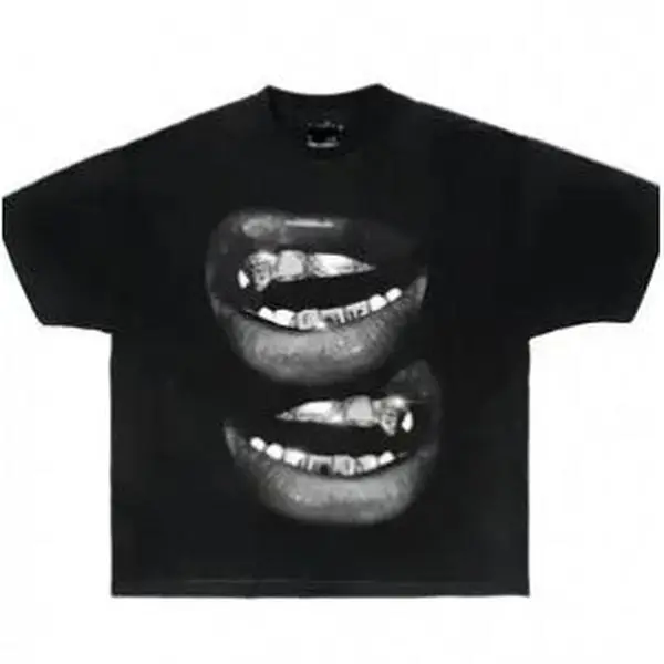 Grin Fang Mouth Garment-Dyed Boxy Shirt Graphic tee