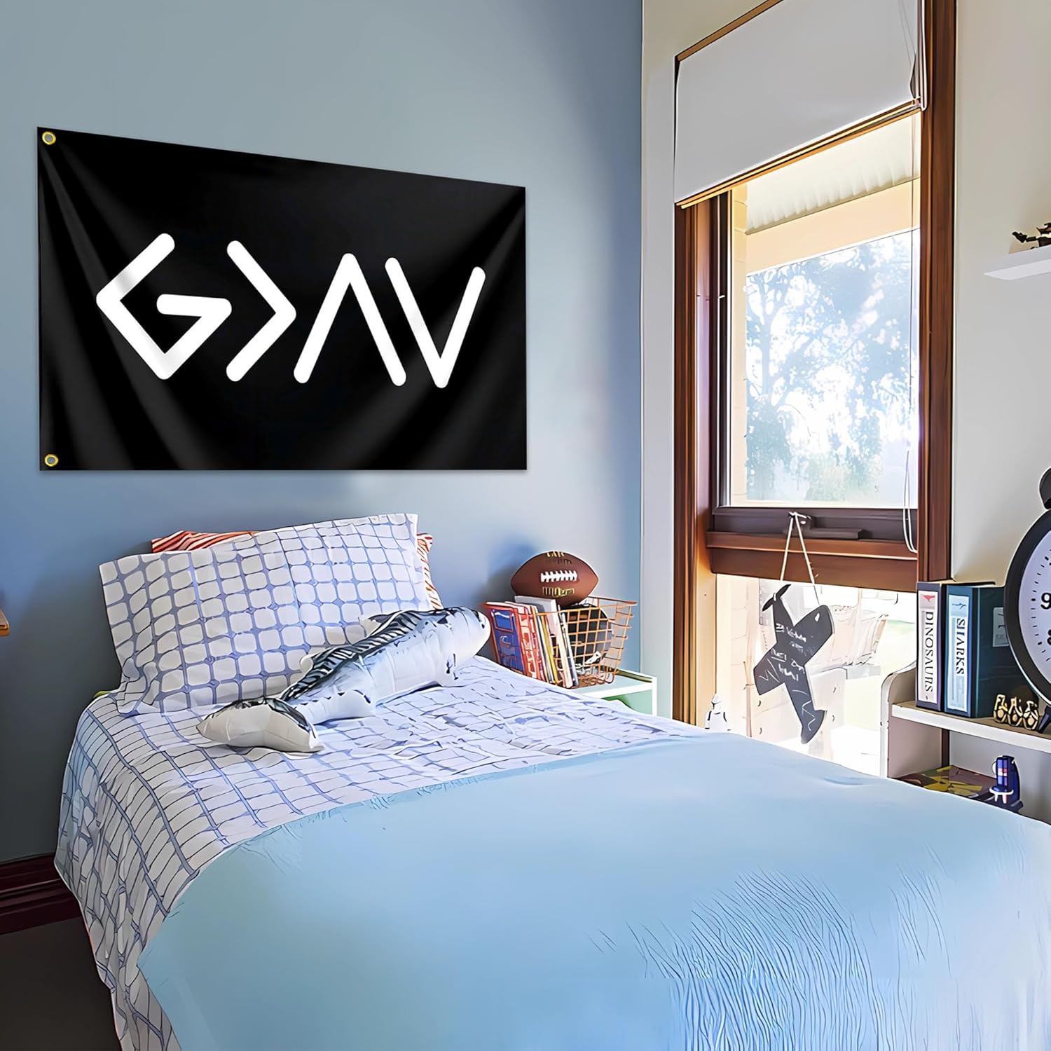 God Is Greater Than The Highs And Lows Flag 3x5 Ft Christian Jesus American Religious Flag Polyester Double Sided Bible Verse Flags for Outdoor Bedroom Room Yard Sign Banner