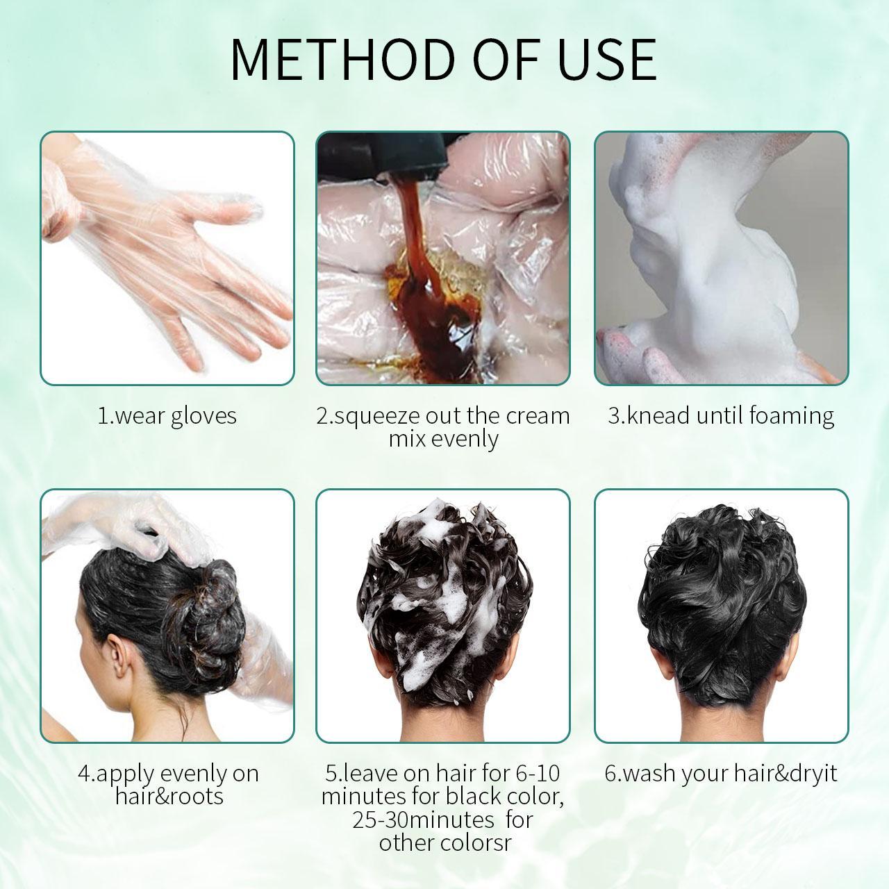 6 in 1 Argan Oil Plant Hair Dye Shampoo, Natural Hair Coloring Shampoo, Gentle Haircare & Styling Product for Women & Men