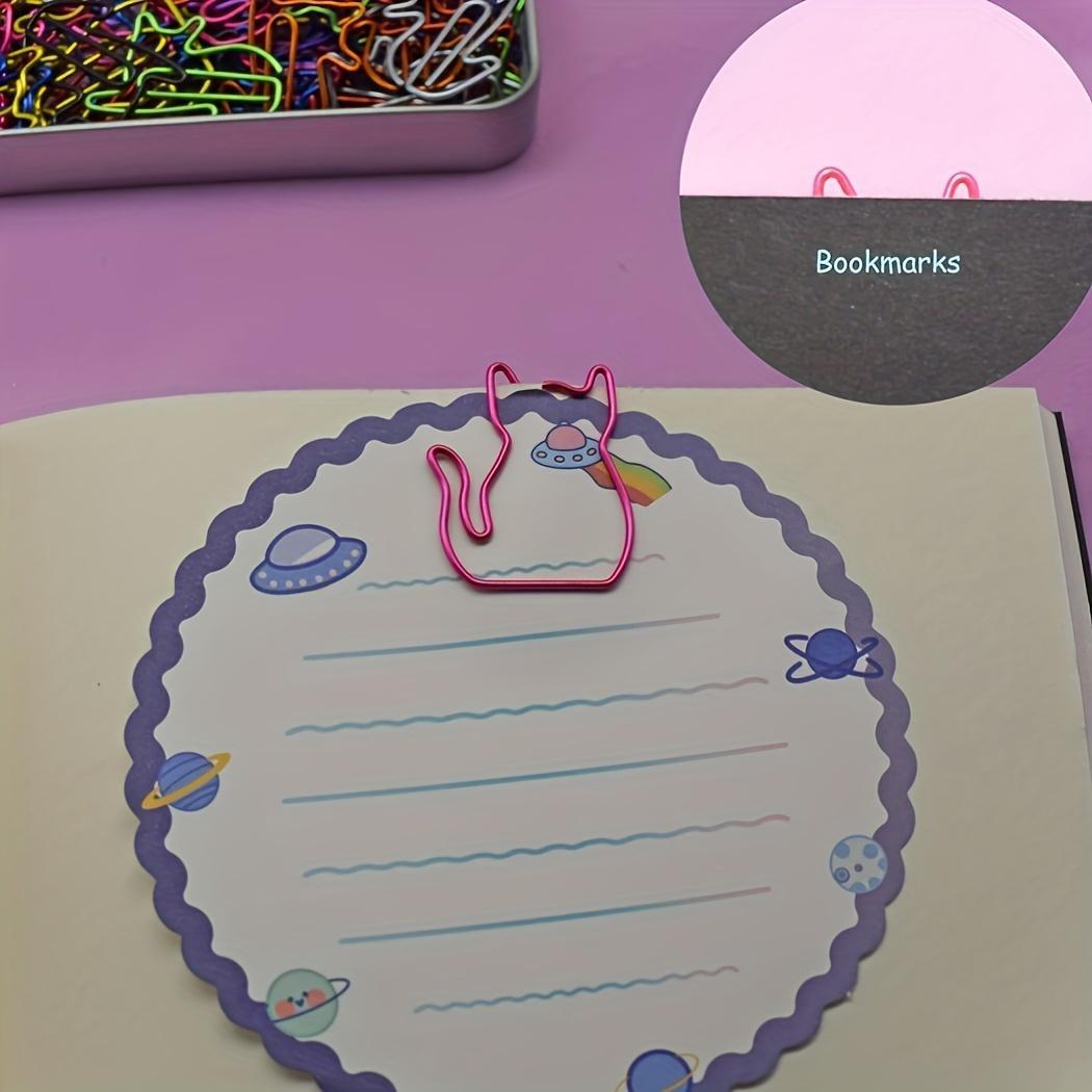 Cute Cat Design Paper Clip, 30/60pcs Colorful Mini Paper Clip, Fun Desk Accessories for Cat Lovers, Perfect for Organizing Papers, Marking Pages, Multifunctional Stationery, Paperclips