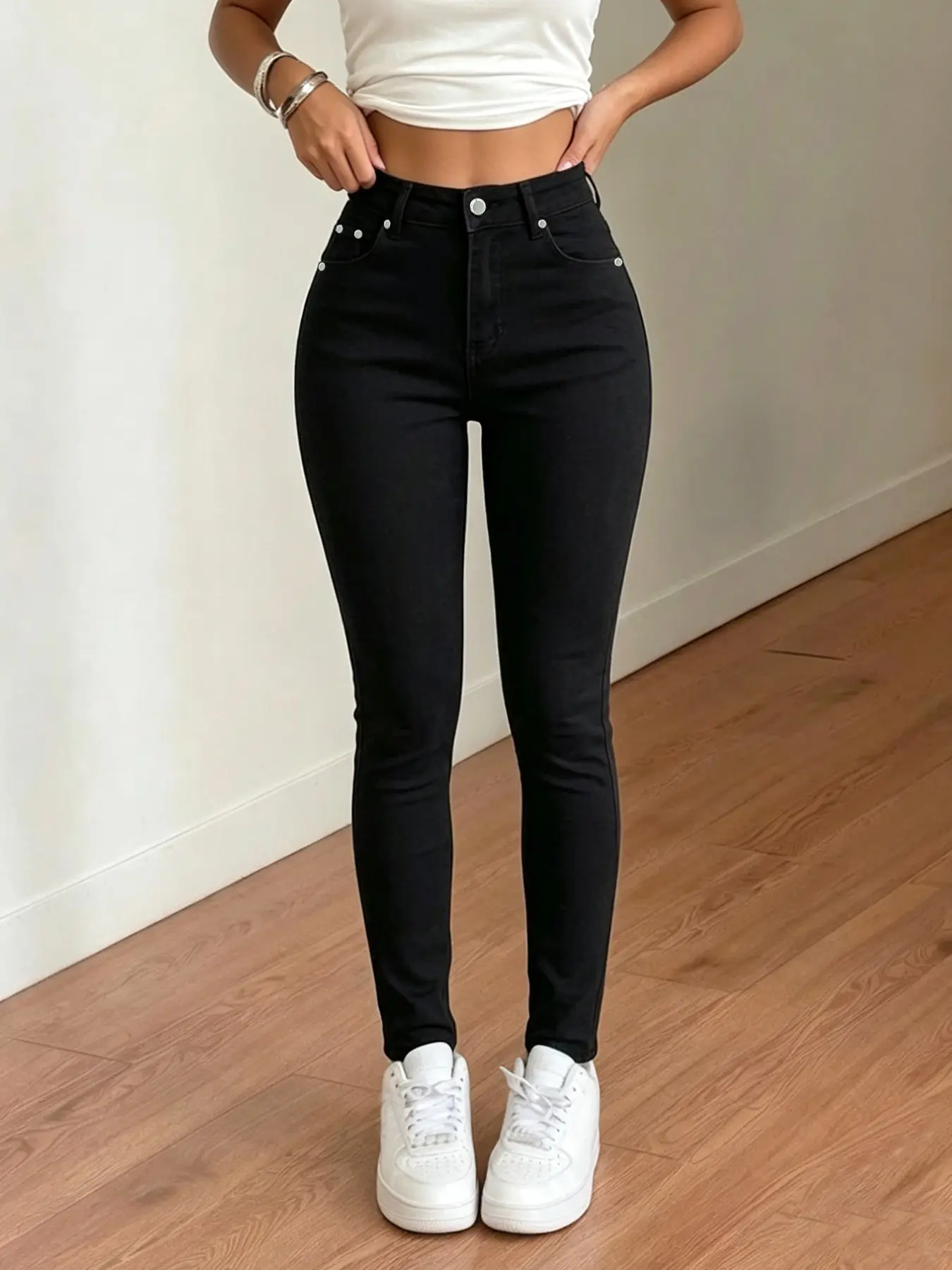 Women's Shaping Ankle Pencil Pants, Solid High-Waisted Tight-Fit, Stretchy Breathable Fabric, Casual All-Season Long Pants